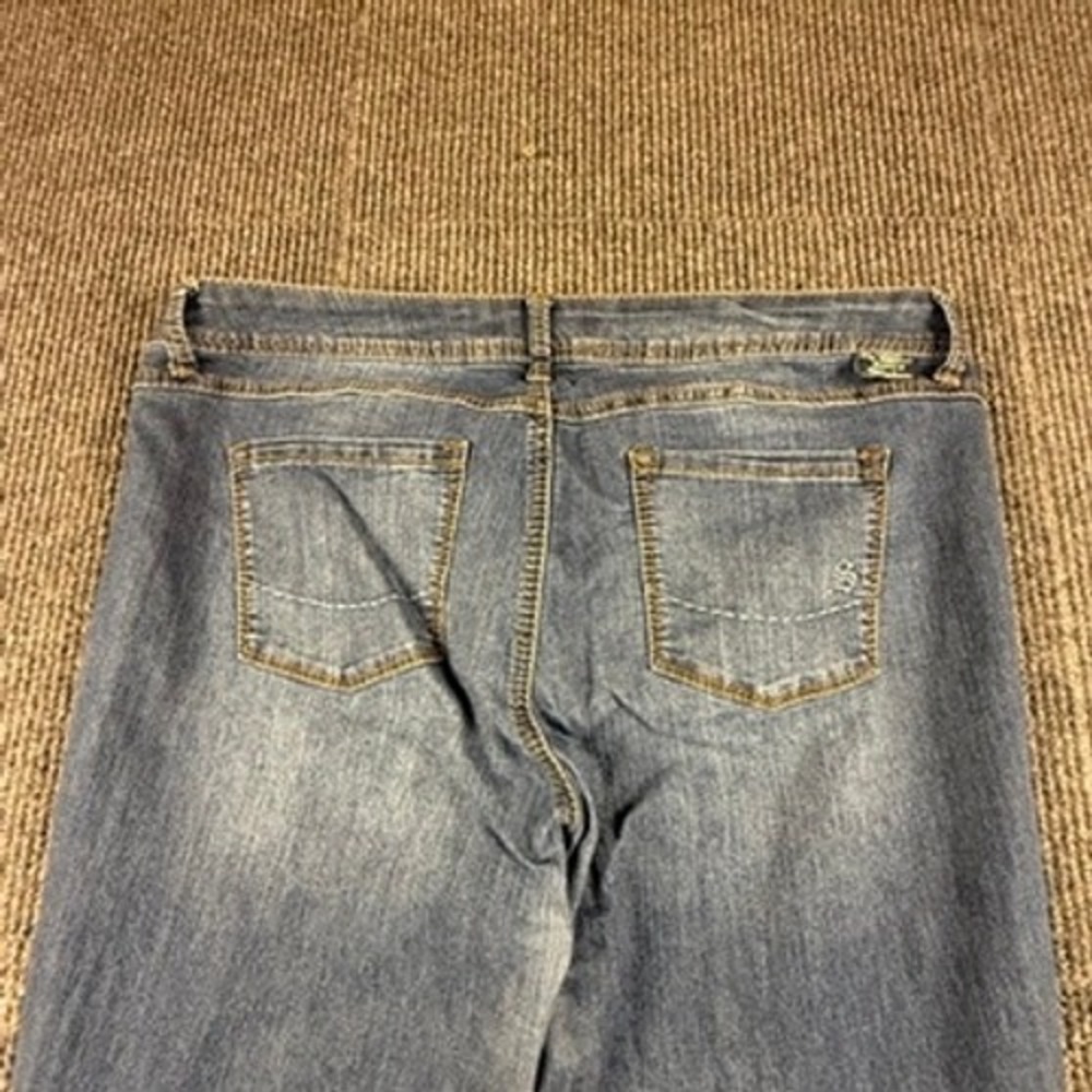 Source of Wisdom Slim Bootcut Jeans Womens 18 Blue Medium Wash Stretch Denim - Picture 13 of 15